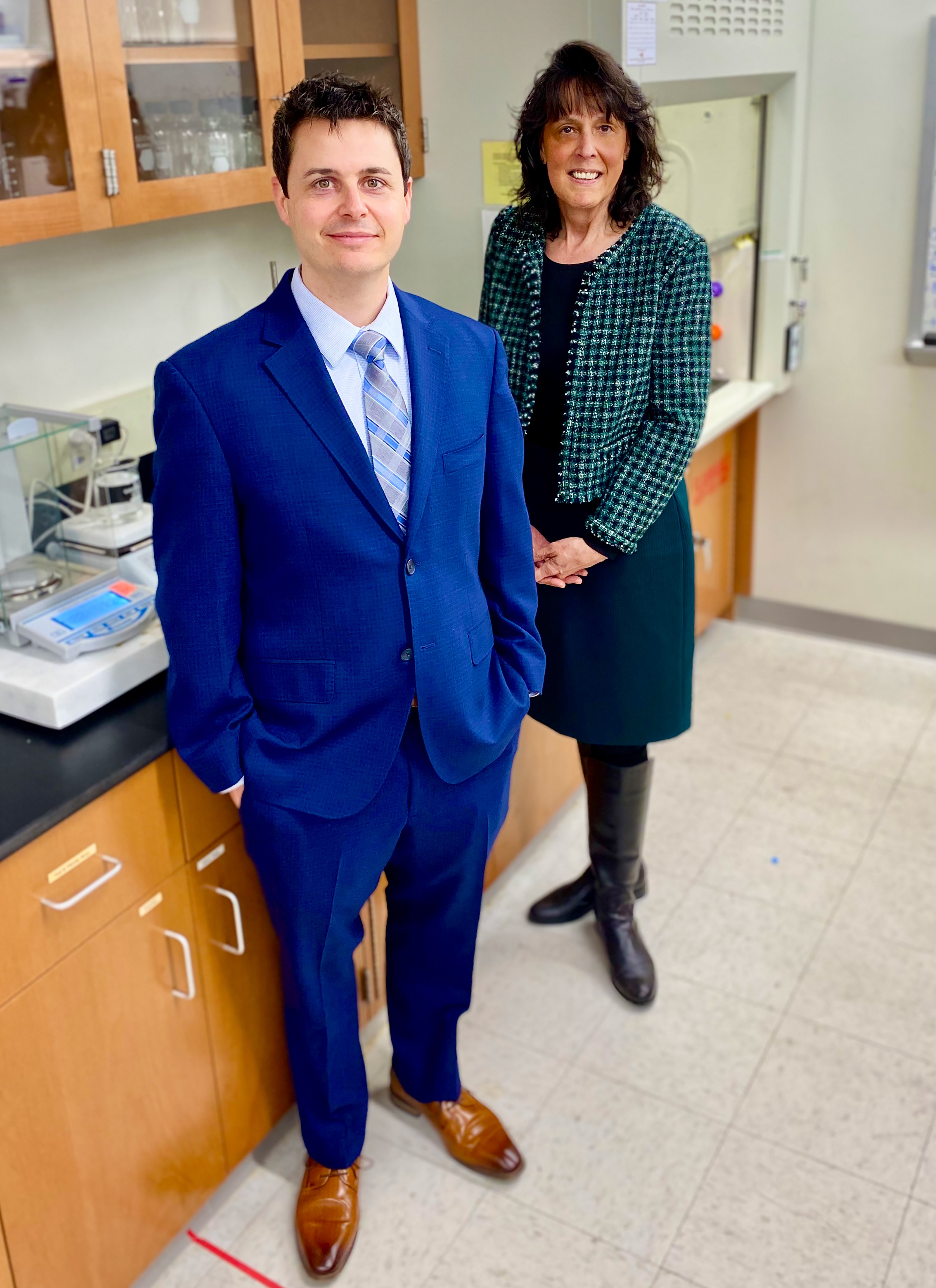 This is a portrait of Dr. Nathaniel Nucci and Dr. Suzanne Bausch, directors of Rowan's U-RISE program.