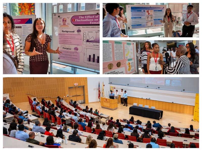 Collage image of MEDacademy students presenting posters